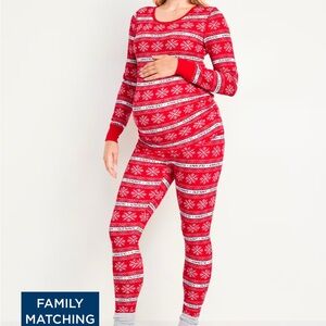 Old Navy Red and White Snowflake Pajama Set